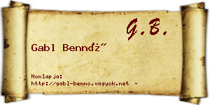 Gabl Bennó névjegykártya